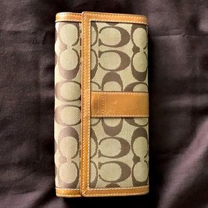 Coach wallet, checkbook and dust bag.